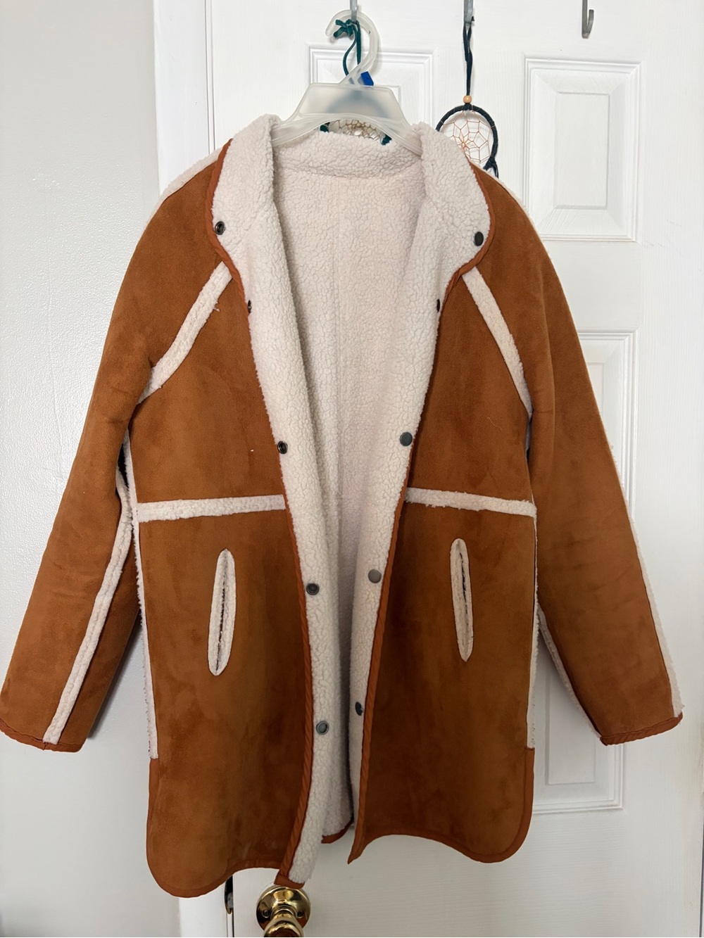 Cozy Faux Shearling Jacket reversible - Brown/Cream